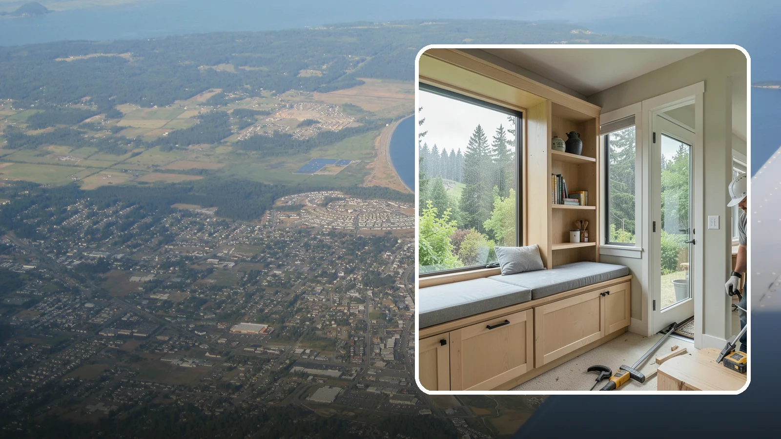 Window Seat Construction in Oak Harbor, Island County, WA - A cozy custom window seat that adds seating, storage, and a favorite spot to watch the Northwest rain.
