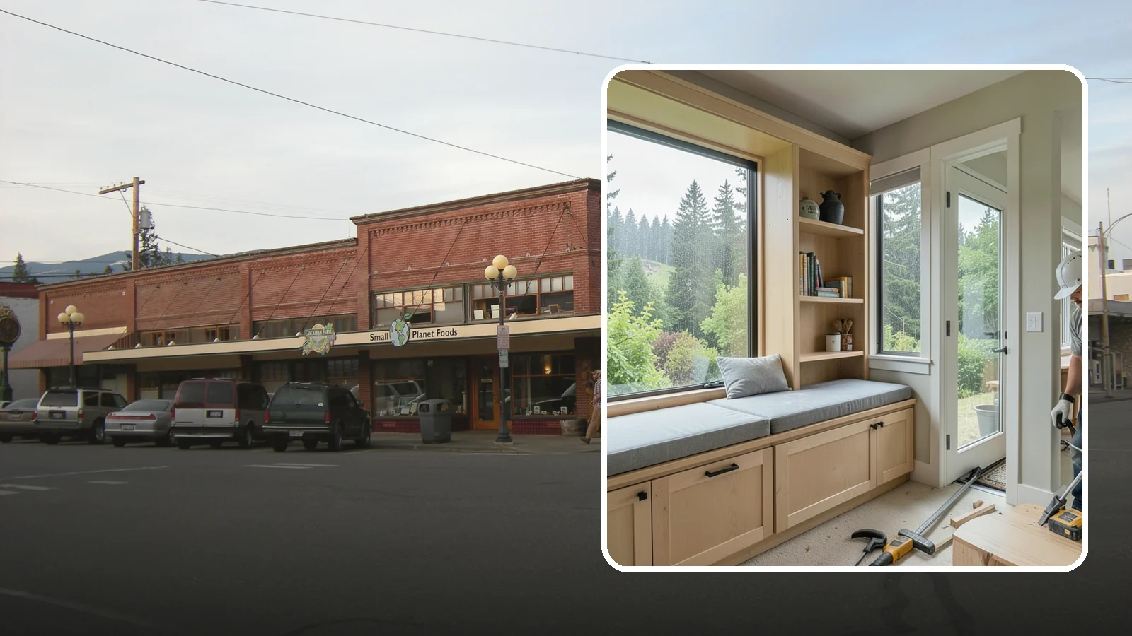 Window Seat Construction in Sedro-Woolley, Skagit County, WA - A cozy custom window seat that adds seating, storage, and a favorite spot to watch the Northwest rain.