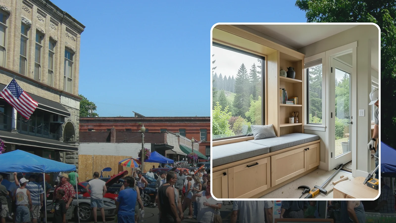 Window Seat Construction in Snohomish, Snohomish County, WA - A cozy custom window seat that adds seating, storage, and a favorite spot to watch the Northwest rain.