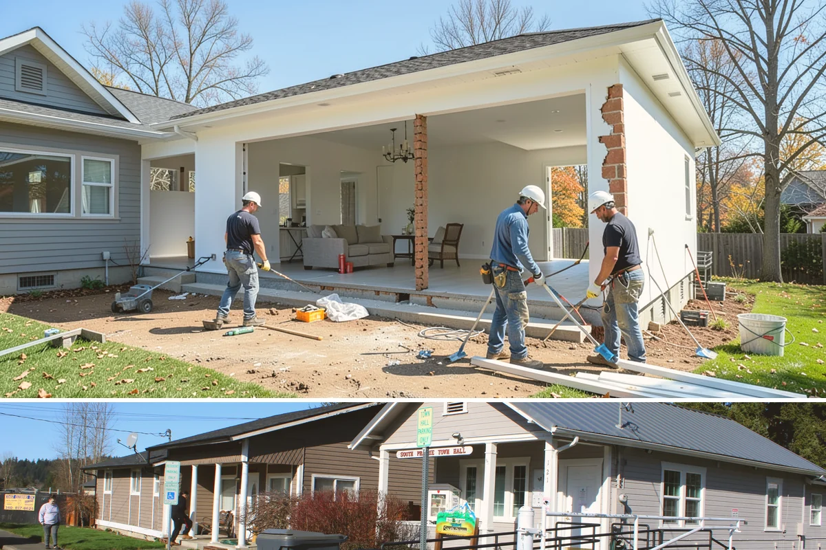 Window Seat Construction in South Prairie, Pierce County, WA - Window seat construction is an interior project available throughout the year.