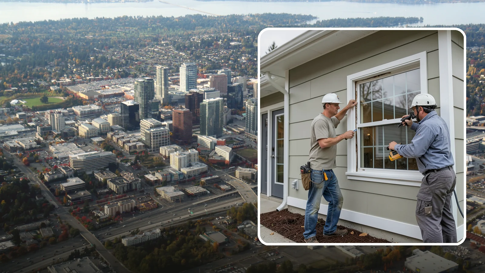 Window Trim Replacement in Bellevue, King County, WA - Replacing worn or rotted window trim and casing to restore clean lines and protect against moisture intrusion.