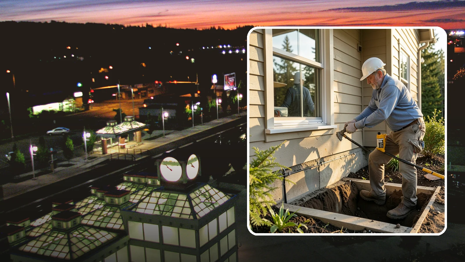Window Well Installation in Auburn, King County, WA - Installing drained window wells that hold back soil and manage groundwater around below-grade windows.