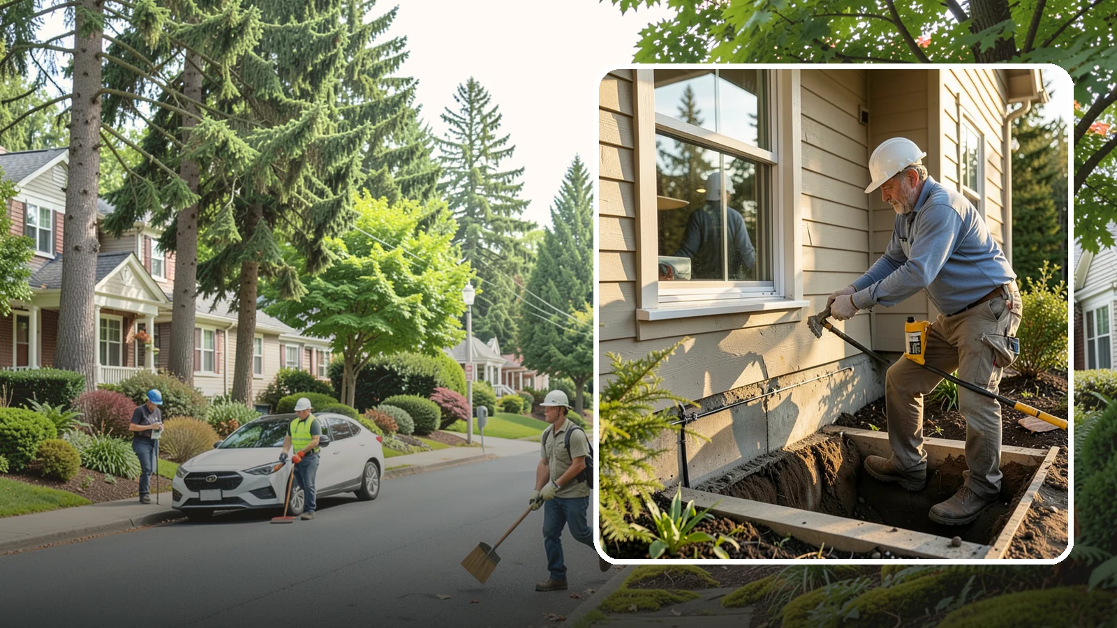 Window Well Installation in Beaux Arts Village, King County, WA - Installing drained window wells that hold back soil and manage groundwater around below-grade windows.