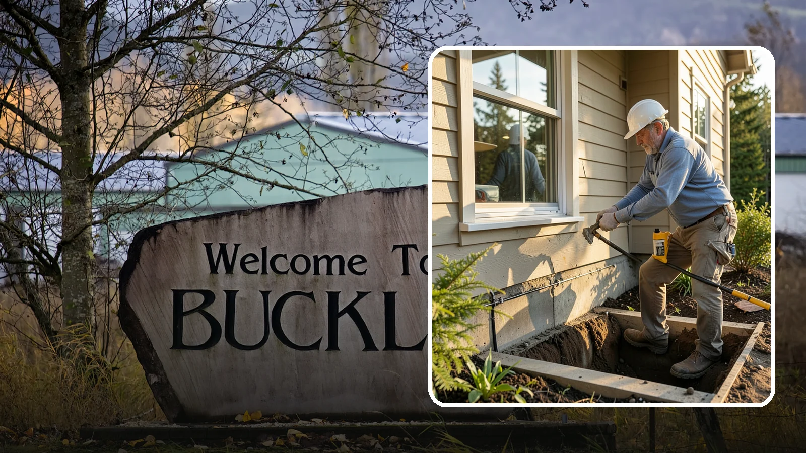 Window Well Installation in Buckley, Pierce County, WA - Installing drained window wells that hold back soil and manage groundwater around below-grade windows.