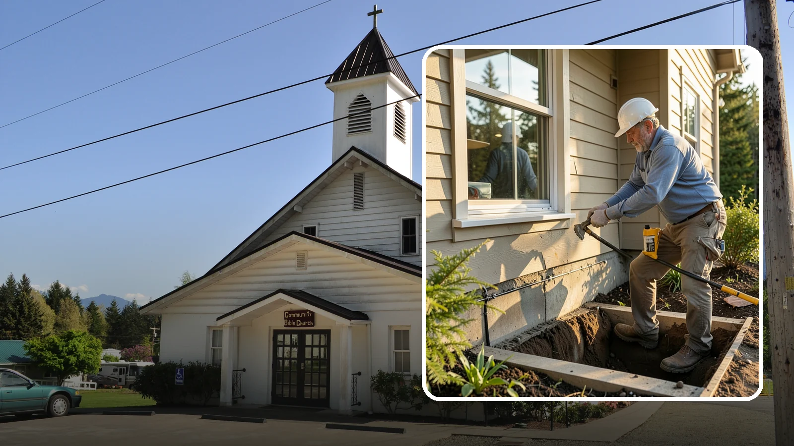 Window Well Installation in Concrete, Skagit County, WA - Installing drained window wells that hold back soil and manage groundwater around below-grade windows.
