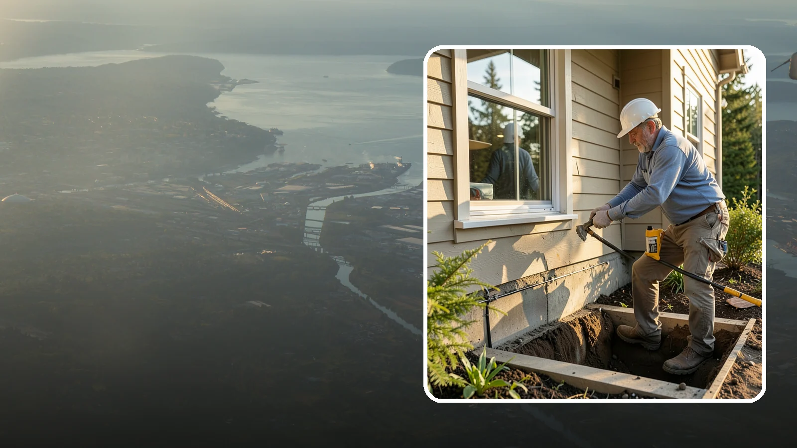 Window Well Installation in Fife, Pierce County, WA - Installing drained window wells that hold back soil and manage groundwater around below-grade windows.