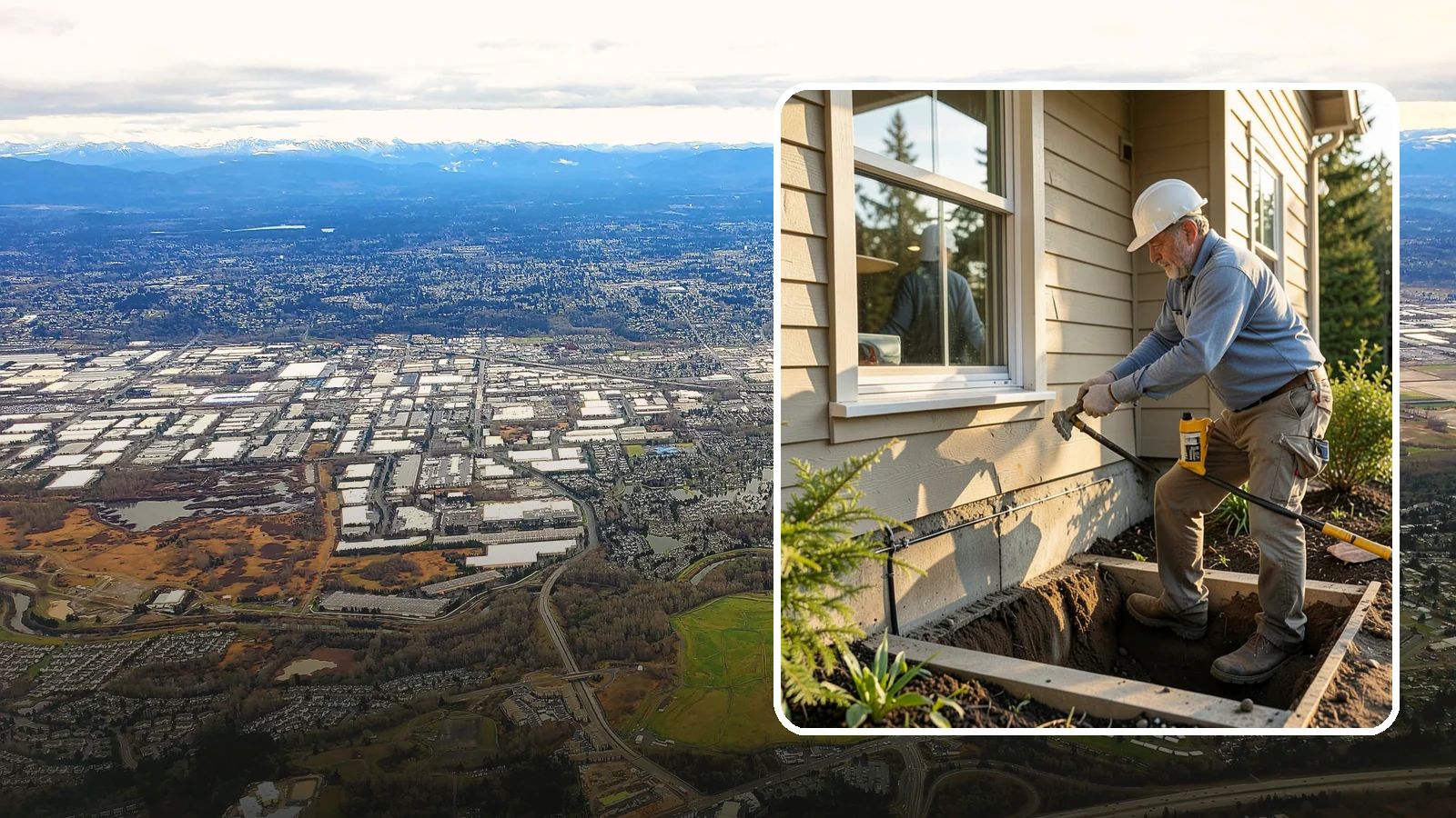 Window Well Installation in Kent, King County, WA - Installing drained window wells that hold back soil and manage groundwater around below-grade windows.