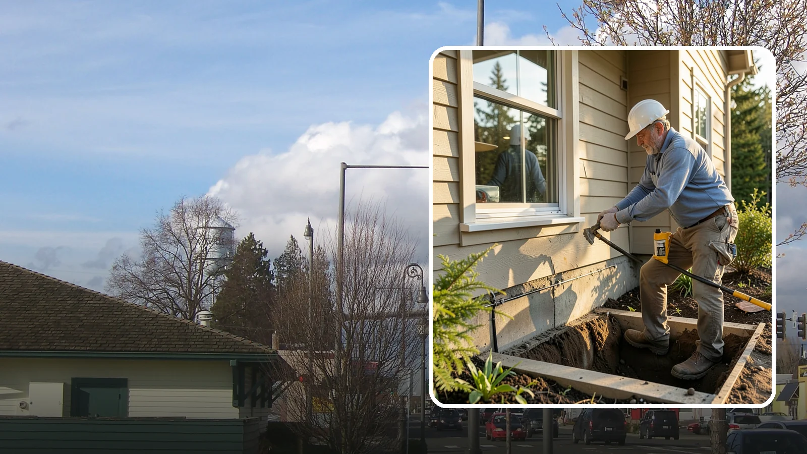 Window Well Installation in Marysville, Snohomish County, WA - Installing drained window wells that hold back soil and manage groundwater around below-grade windows.