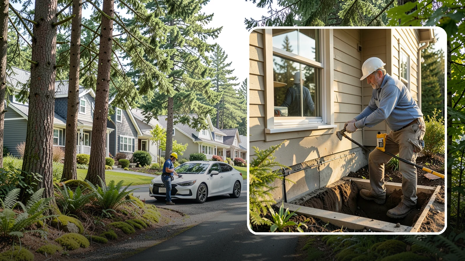 Window Well Installation in Normandy Park, King County, WA - Installing drained window wells that hold back soil and manage groundwater around below-grade windows.