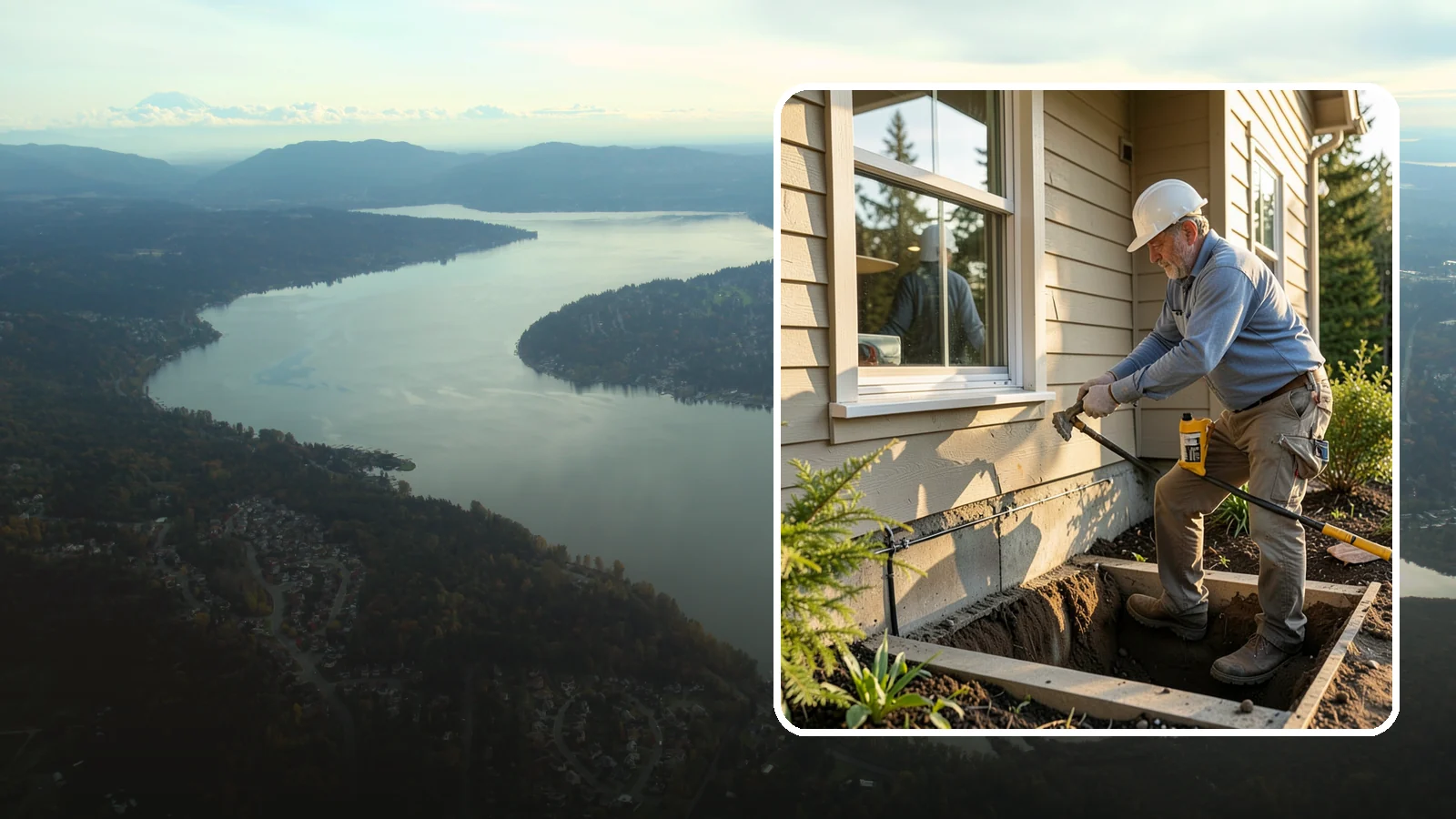 Window Well Installation in Sammamish, King County, WA - Installing drained window wells that hold back soil and manage groundwater around below-grade windows.