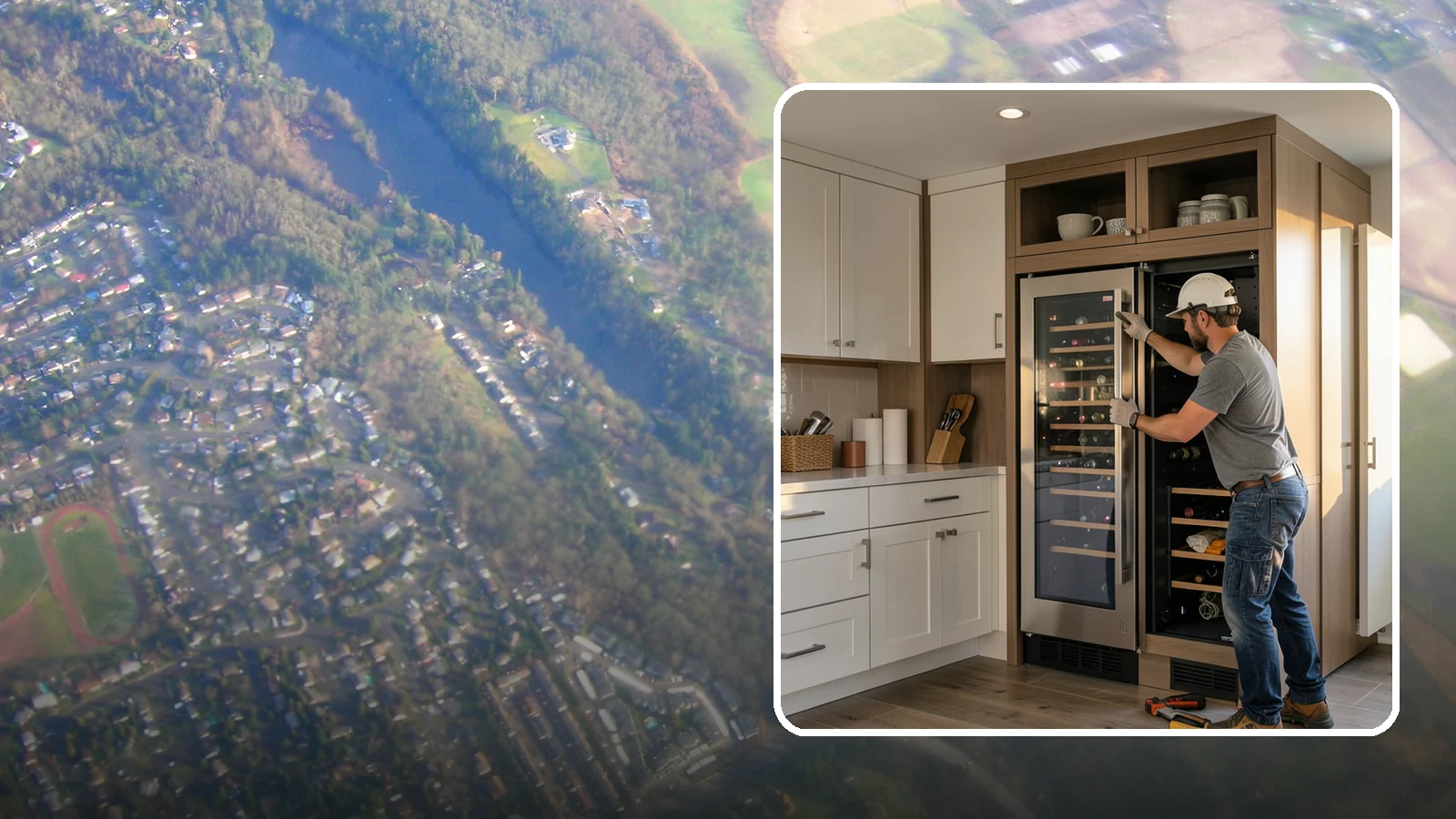 Wine Fridge Installation in Algona, King County, WA - Installing a built-in or freestanding wine fridge with proper ventilation and a dedicated electrical connection.