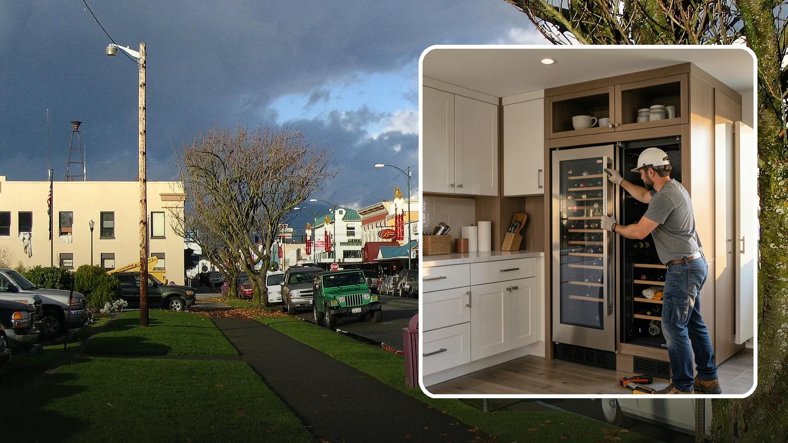 Wine Fridge Installation in Arlington, Snohomish County, WA - Installing a built-in or freestanding wine fridge with proper ventilation and a dedicated electrical connection.