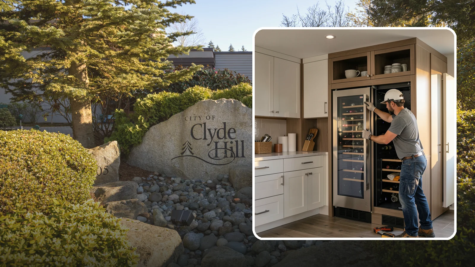 Wine Fridge Installation in Clyde Hill, King County, WA - Installing a built-in or freestanding wine fridge with proper ventilation and a dedicated electrical connection.