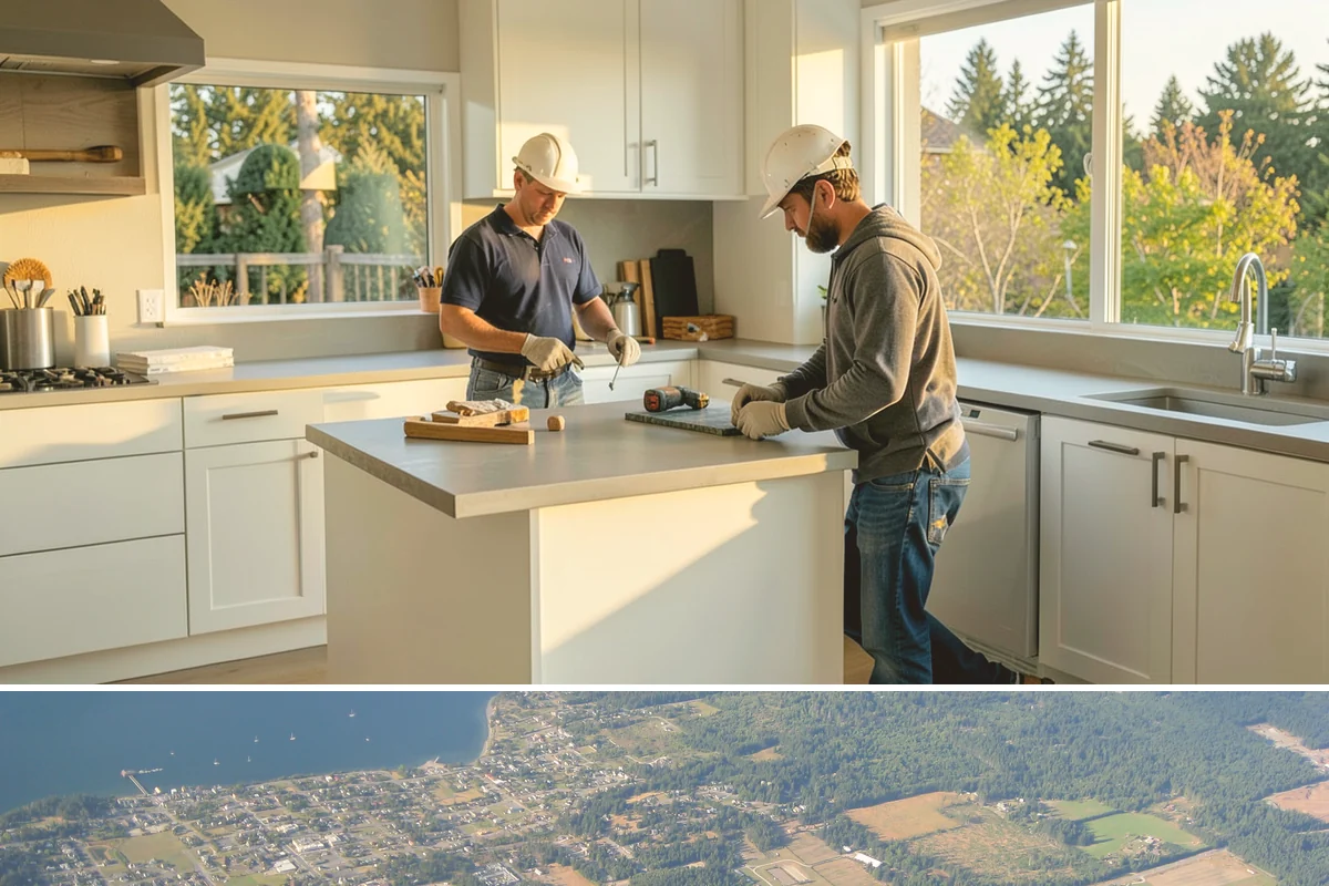 Wine Fridge Installation in Coupeville, Island County, WA - Wine fridge installation fits any season and is easily added during a cabinetry project.