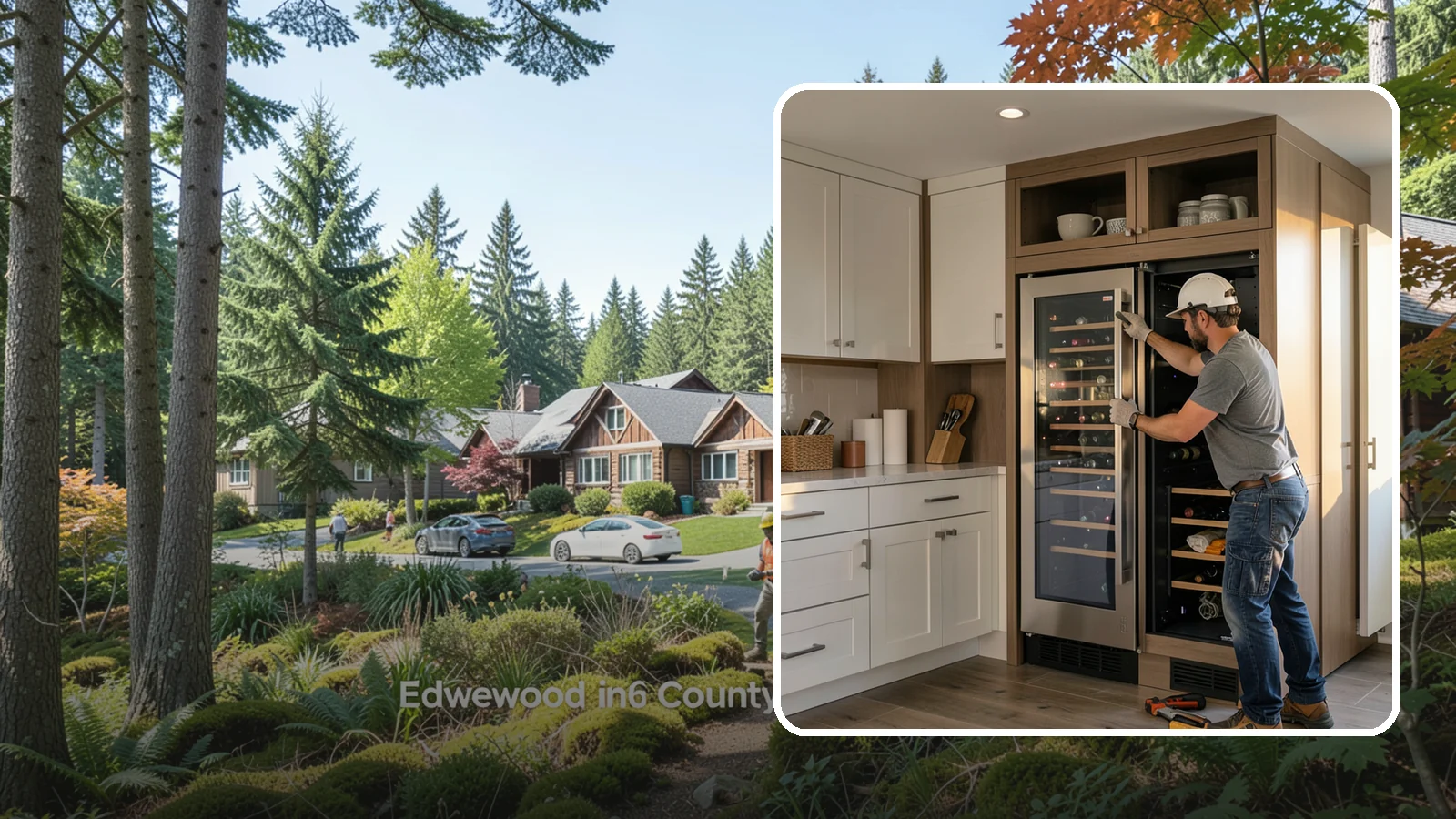 Wine Fridge Installation in Edgewood, Pierce County, WA - Installing a built-in or freestanding wine fridge with proper ventilation and a dedicated electrical connection.