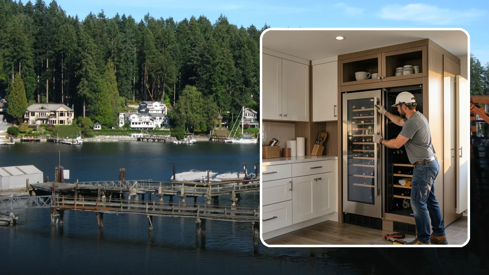 Wine Fridge Installation in Gig Harbor, Pierce County, WA - Installing a built-in or freestanding wine fridge with proper ventilation and a dedicated electrical connection.