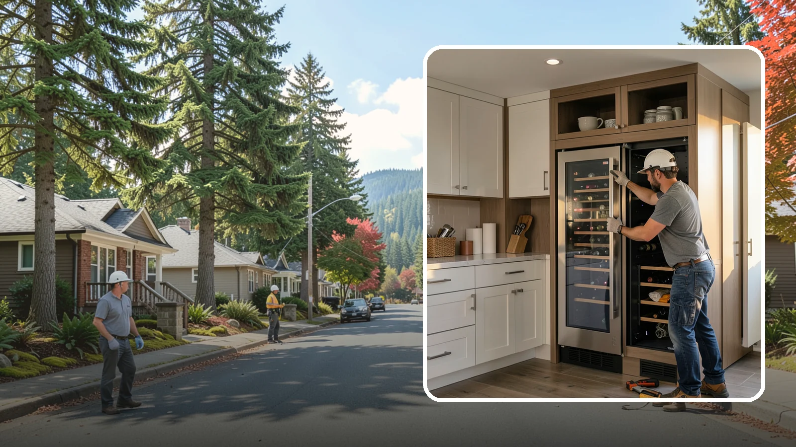 Wine Fridge Installation in Hunts Point, King County, WA - Installing a built-in or freestanding wine fridge with proper ventilation and a dedicated electrical connection.