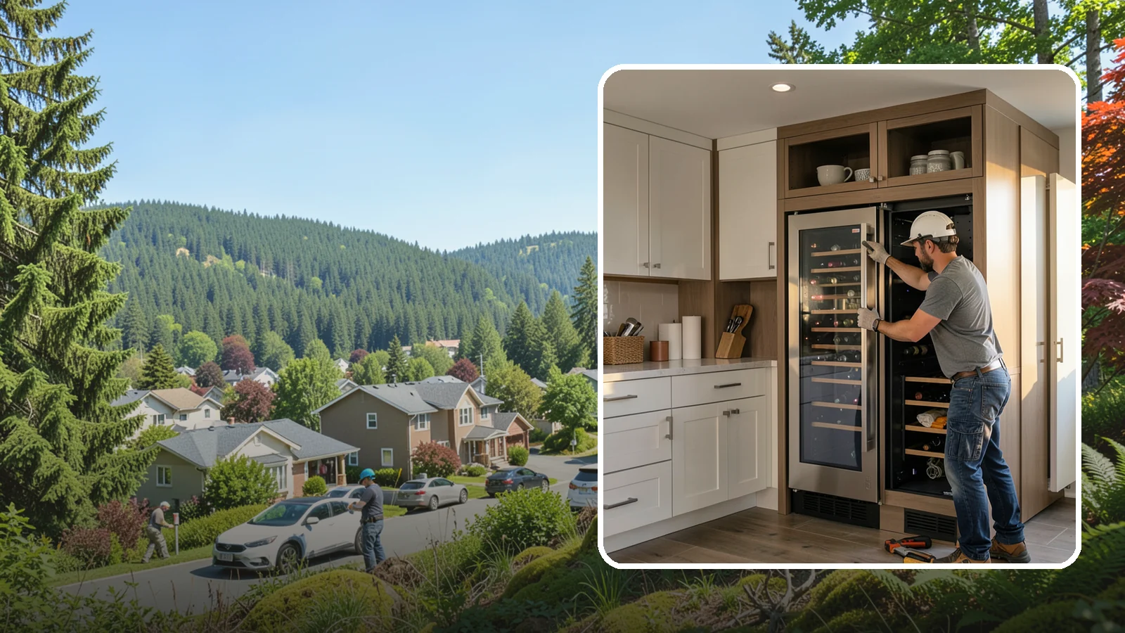 Wine Fridge Installation in Index, Snohomish County, WA - Installing a built-in or freestanding wine fridge with proper ventilation and a dedicated electrical connection.