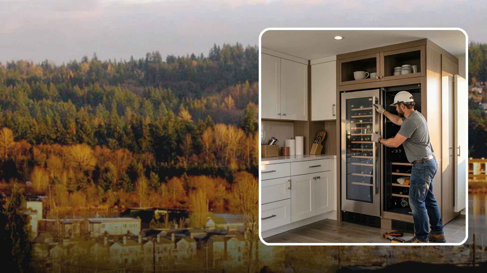 Wine Fridge Installation in Kenmore, King County, WA - Installing a built-in or freestanding wine fridge with proper ventilation and a dedicated electrical connection.