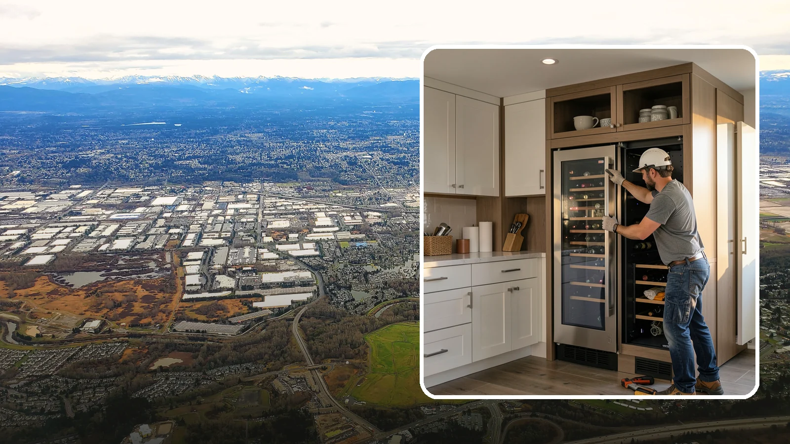 Wine Fridge Installation in Kent, King County, WA - Installing a built-in or freestanding wine fridge with proper ventilation and a dedicated electrical connection.