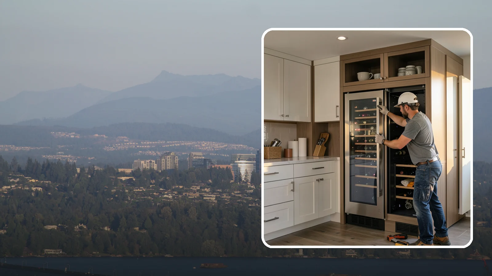 Wine Fridge Installation in Medina, King County, WA - Installing a built-in or freestanding wine fridge with proper ventilation and a dedicated electrical connection.