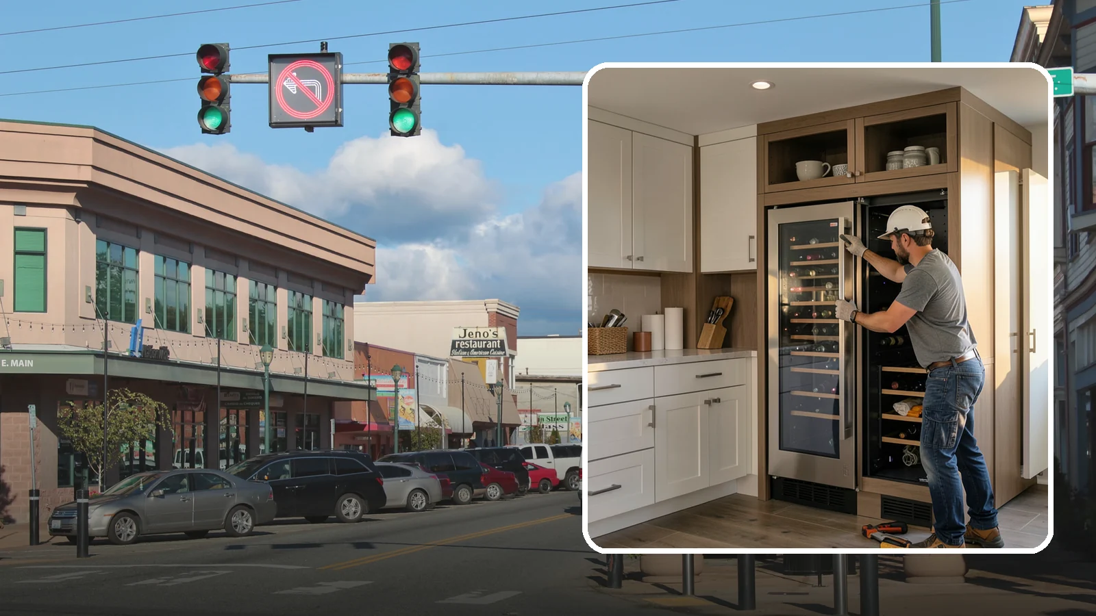 Wine Fridge Installation in Monroe, Snohomish County, WA - Installing a built-in or freestanding wine fridge with proper ventilation and a dedicated electrical connection.