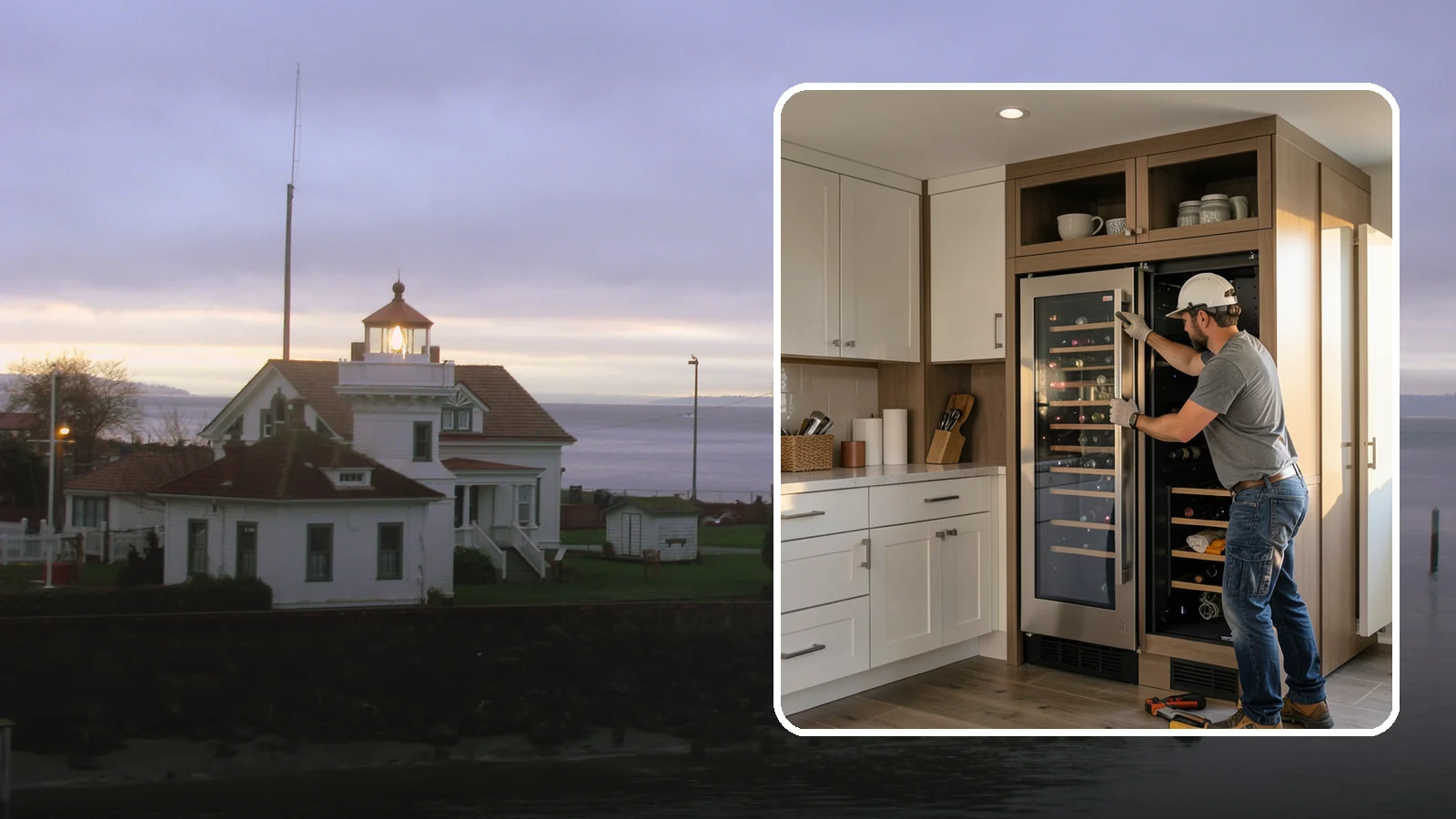 Wine Fridge Installation in Mukilteo, Snohomish County, WA - Installing a built-in or freestanding wine fridge with proper ventilation and a dedicated electrical connection.