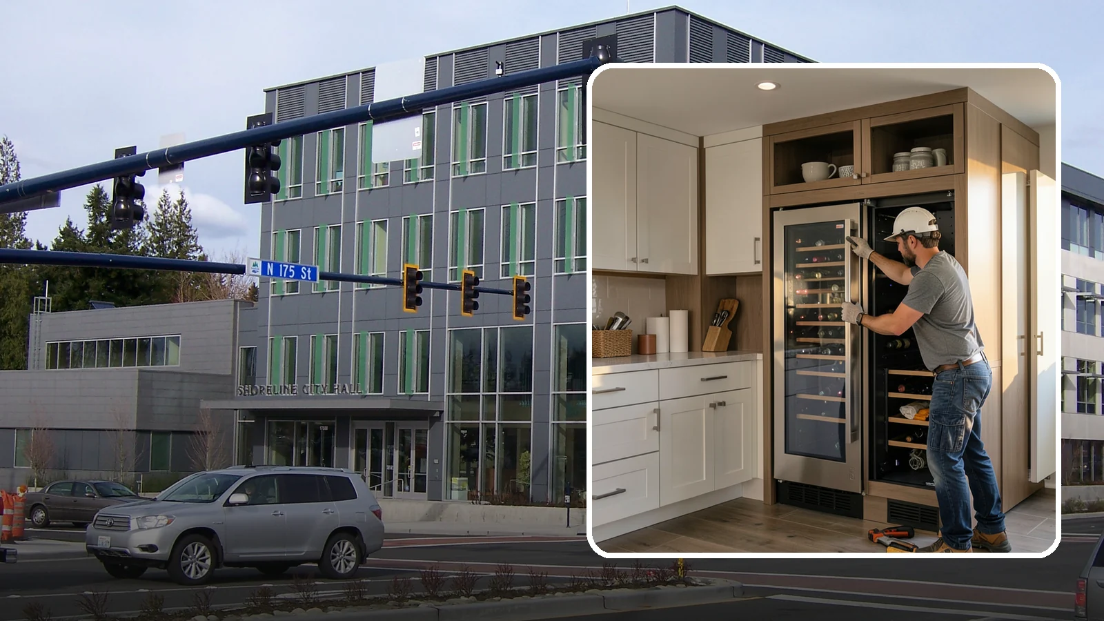 Wine Fridge Installation in Shoreline, King County, WA - Installing a built-in or freestanding wine fridge with proper ventilation and a dedicated electrical connection.