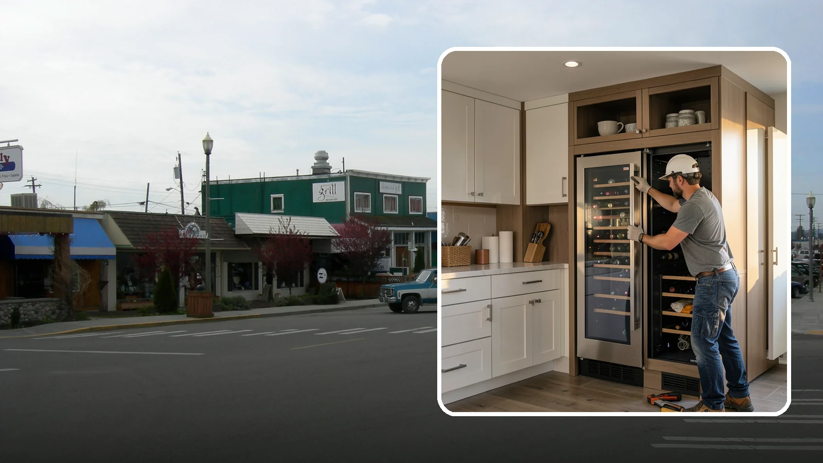 Wine Fridge Installation in Stanwood, Snohomish County, WA - Installing a built-in or freestanding wine fridge with proper ventilation and a dedicated electrical connection.