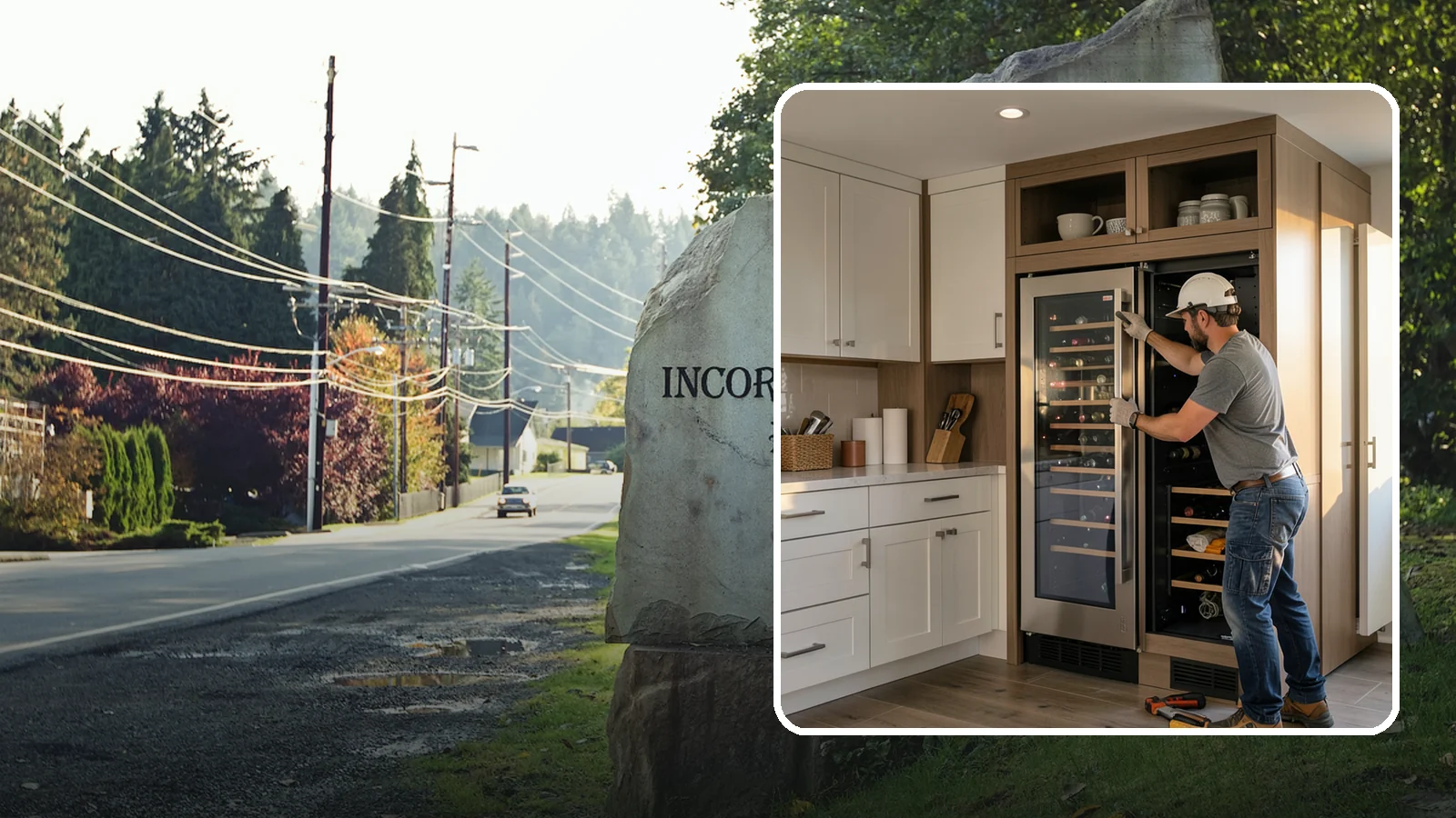 Wine Fridge Installation in Wilkeson, Pierce County, WA - Installing a built-in or freestanding wine fridge with proper ventilation and a dedicated electrical connection.