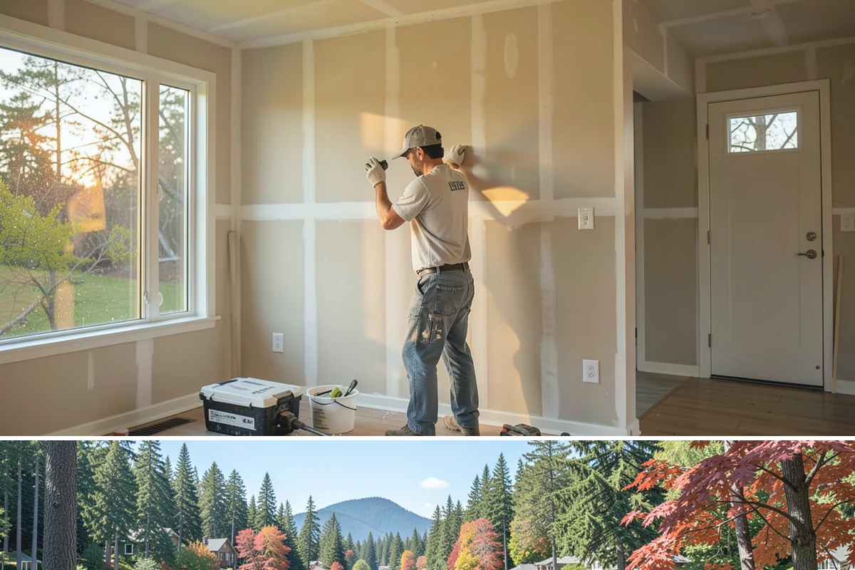 Wine Rack Construction in Covington, King County, WA - Custom wine storage is interior work that can be built any time of year.