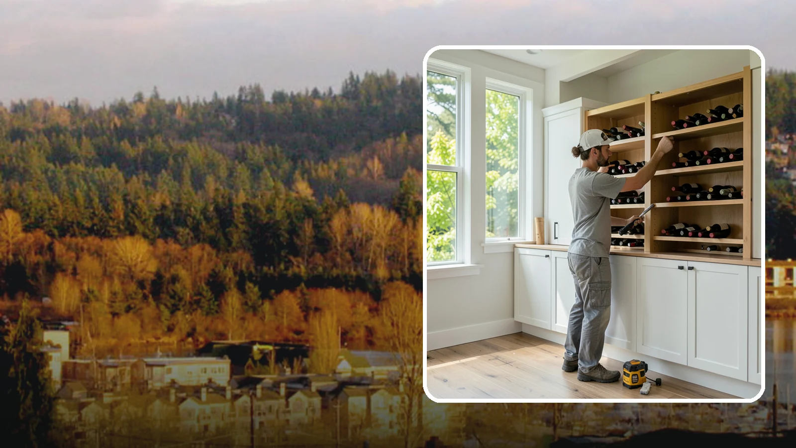 Wine Rack Construction in Kenmore, King County, WA - A custom wine rack or storage feature built to display and protect your collection in style.