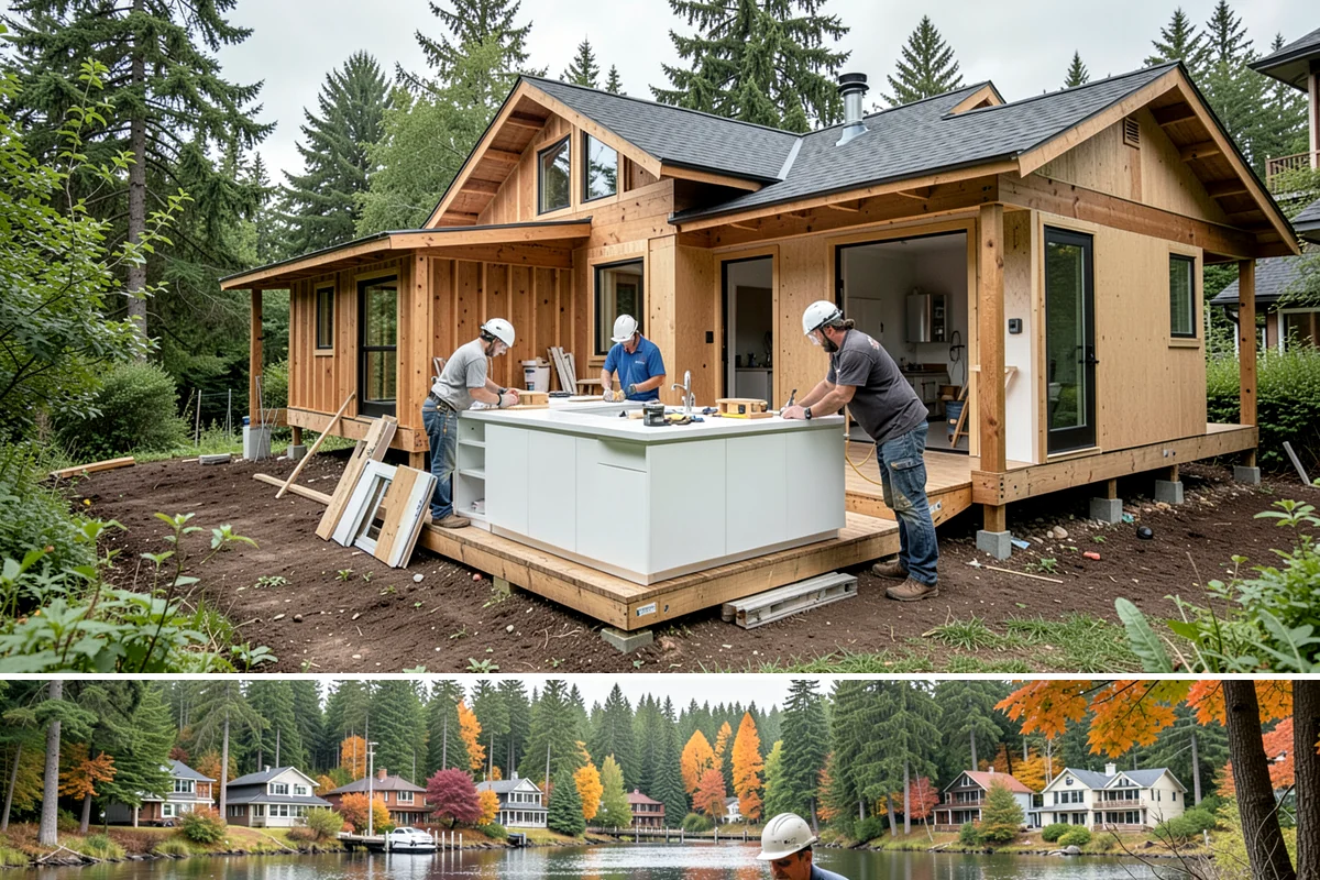 Wine Rack Construction in La Conner, Skagit County, WA - Custom wine storage is interior work that can be built any time of year.