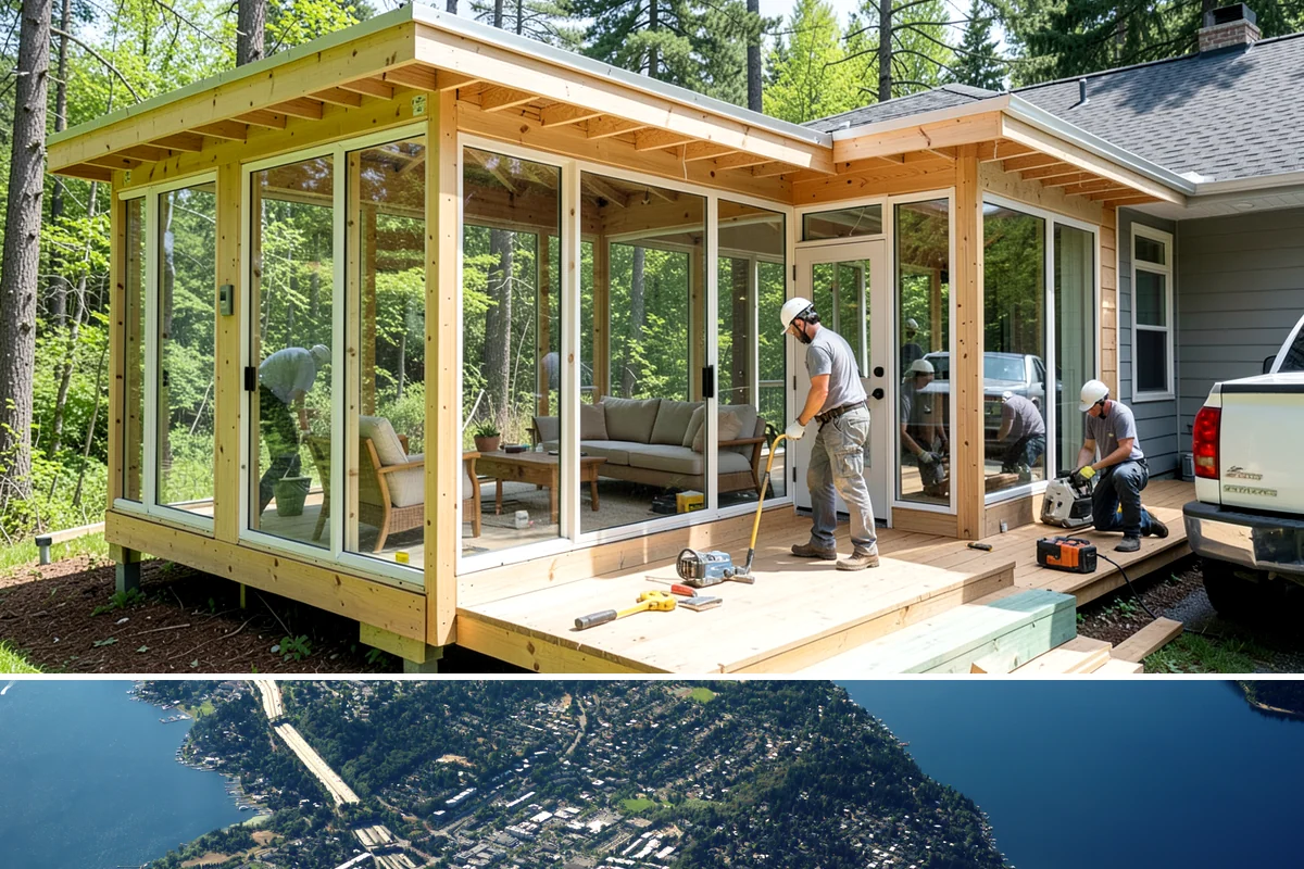 Wine Rack Construction in Mercer Island, King County, WA - Custom wine storage is interior work that can be built any time of year.
