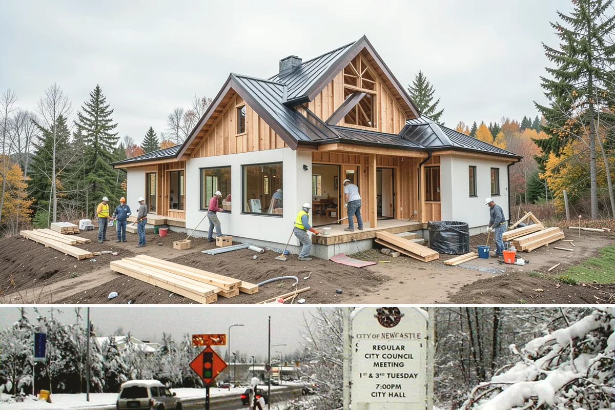 Wine Rack Construction in Newcastle, King County, WA - Custom wine storage is interior work that can be built any time of year.