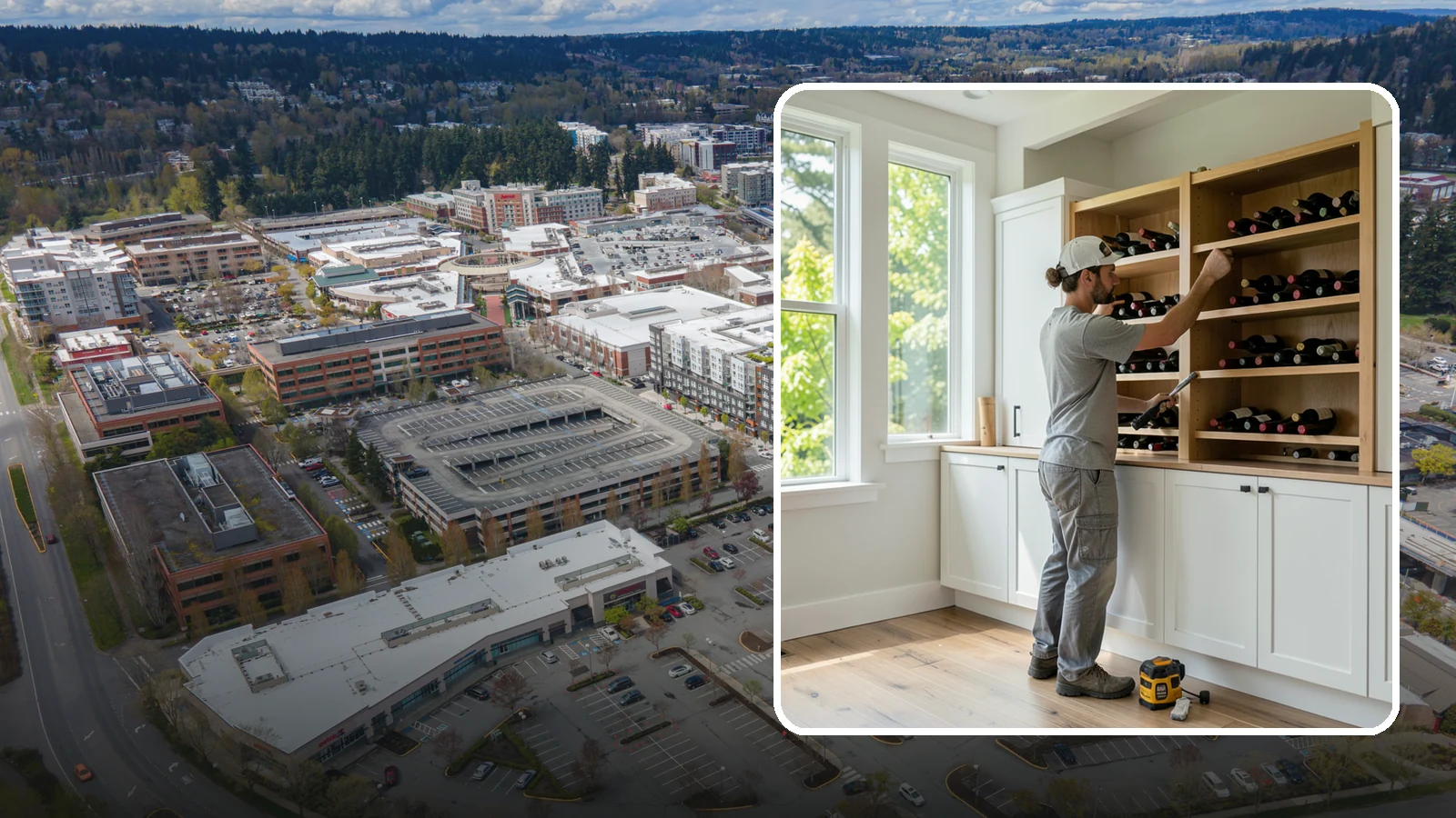 Wine Rack Construction in Redmond, King County, WA - A custom wine rack or storage feature built to display and protect your collection in style.