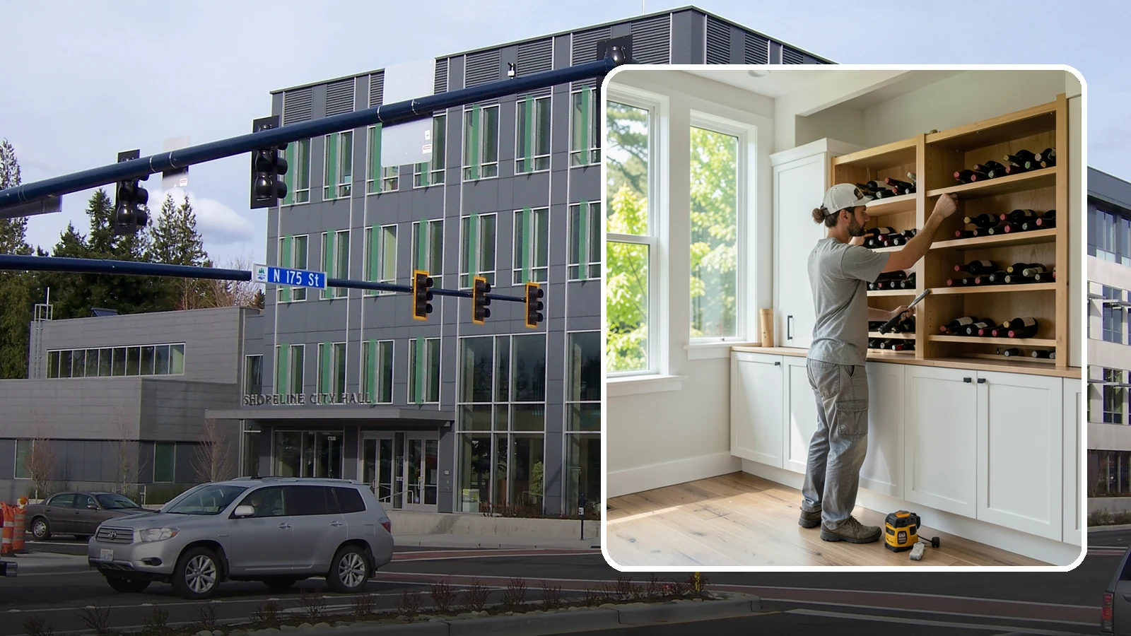 Wine Rack Construction in Shoreline, King County, WA - A custom wine rack or storage feature built to display and protect your collection in style.