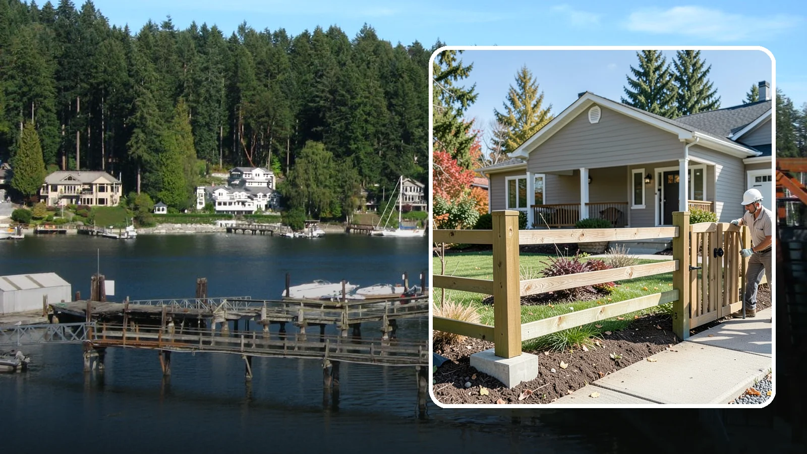 Wood Fence Installation in Gig Harbor, Pierce County, WA - A classic wood fence built with weather-tolerant lumber and solid footings for lasting Northwest performance.