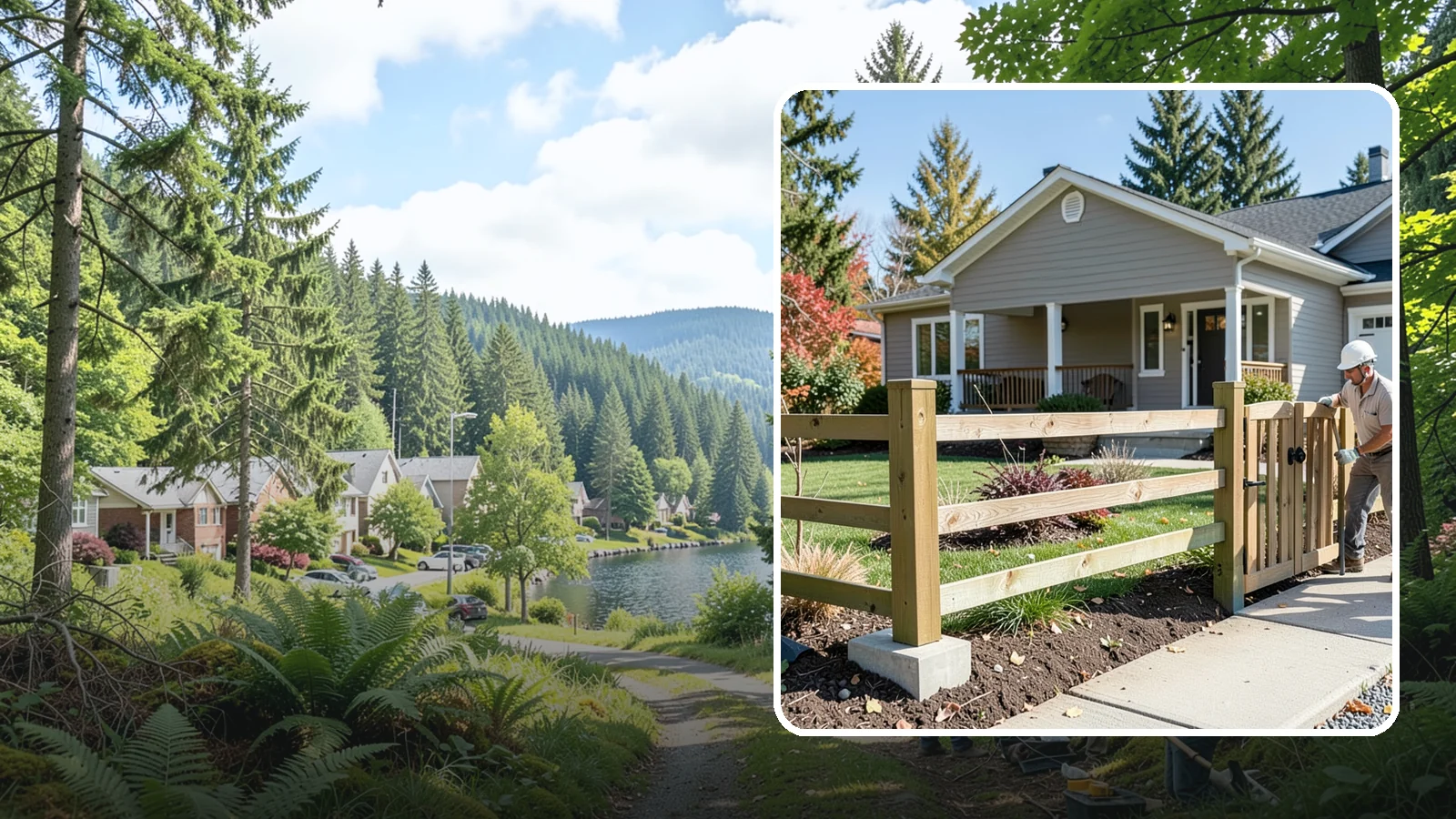 Wood Fence Installation in Lake Forest Park, King County, WA - A classic wood fence built with weather-tolerant lumber and solid footings for lasting Northwest performance.