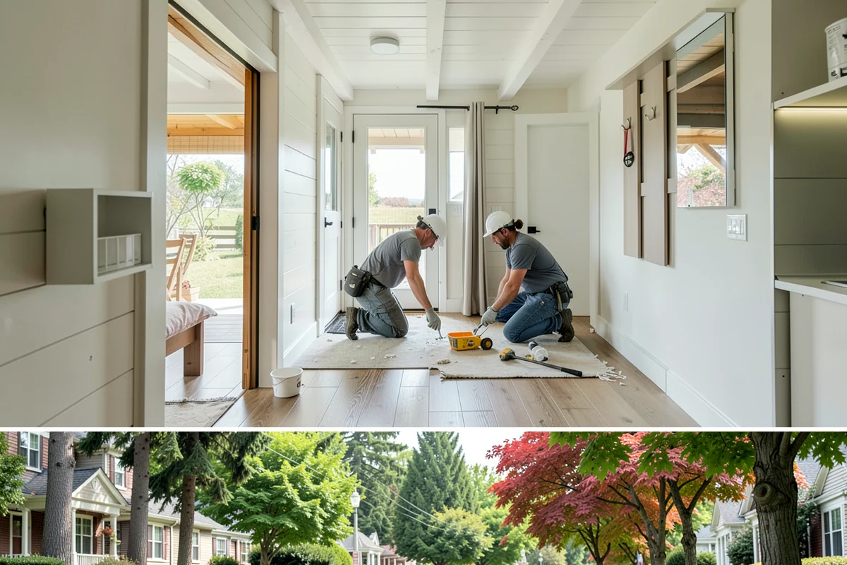 Wood Finishing in Beaux Arts Village, King County, WA - Interior wood finishing works in every season and is a productive project during the wet Pacific Northwest winter.