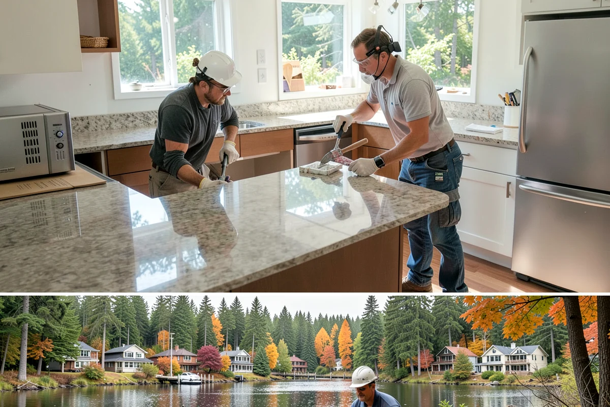 Wood Finishing in La Conner, Skagit County, WA - Interior wood finishing works in every season and is a productive project during the wet Pacific Northwest winter.