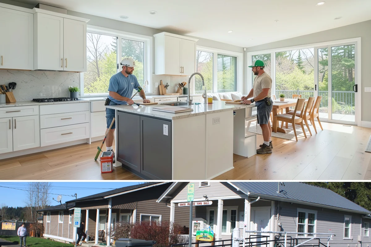 Wood Finishing in South Prairie, Pierce County, WA - Interior wood finishing works in every season and is a productive project during the wet Pacific Northwest winter.