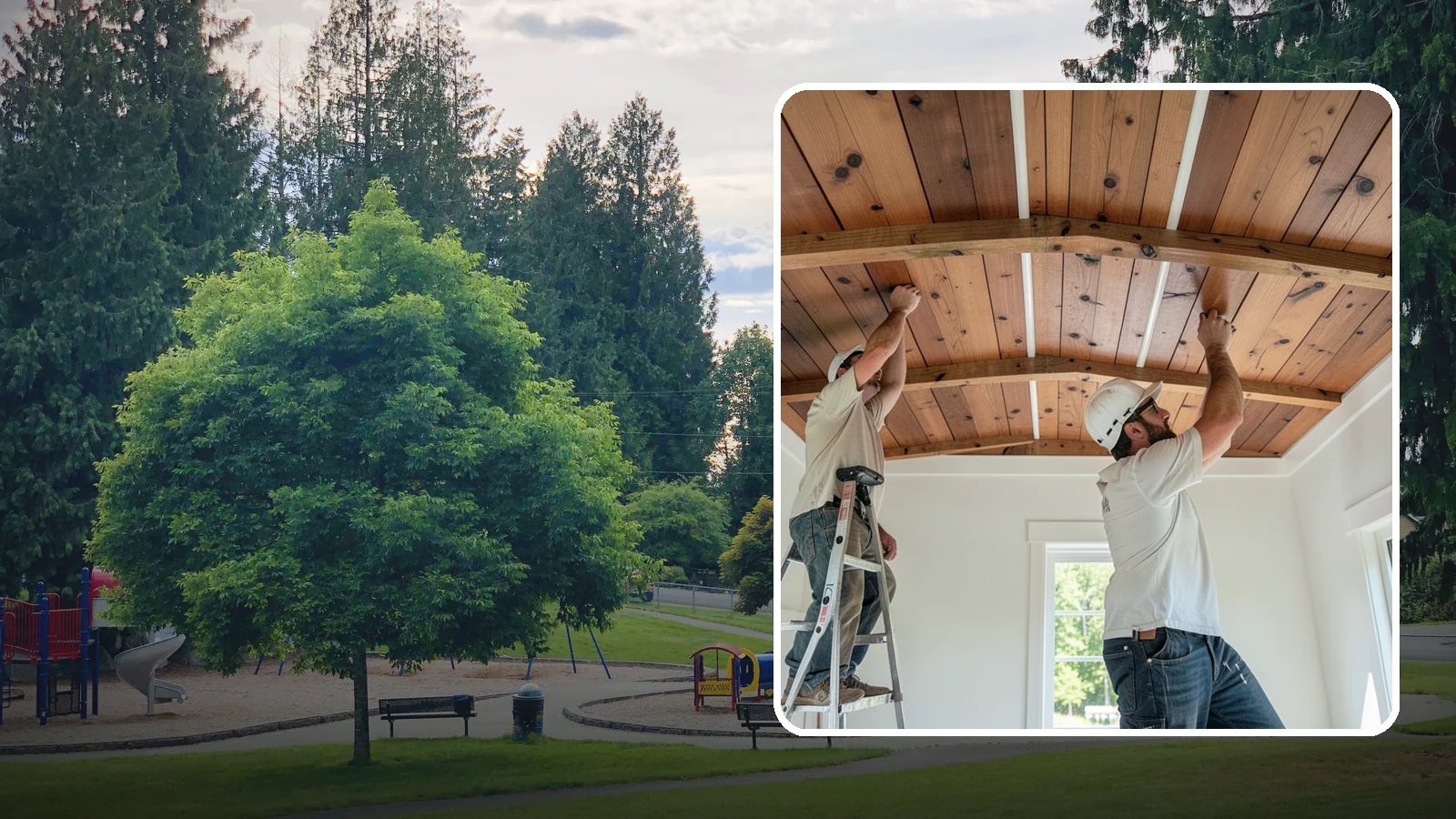 Wood Plank Ceiling in Bonney Lake, Pierce County, WA - Custom wood plank ceiling installation that adds rustic or refined character overhead with durable, real-wood boards.