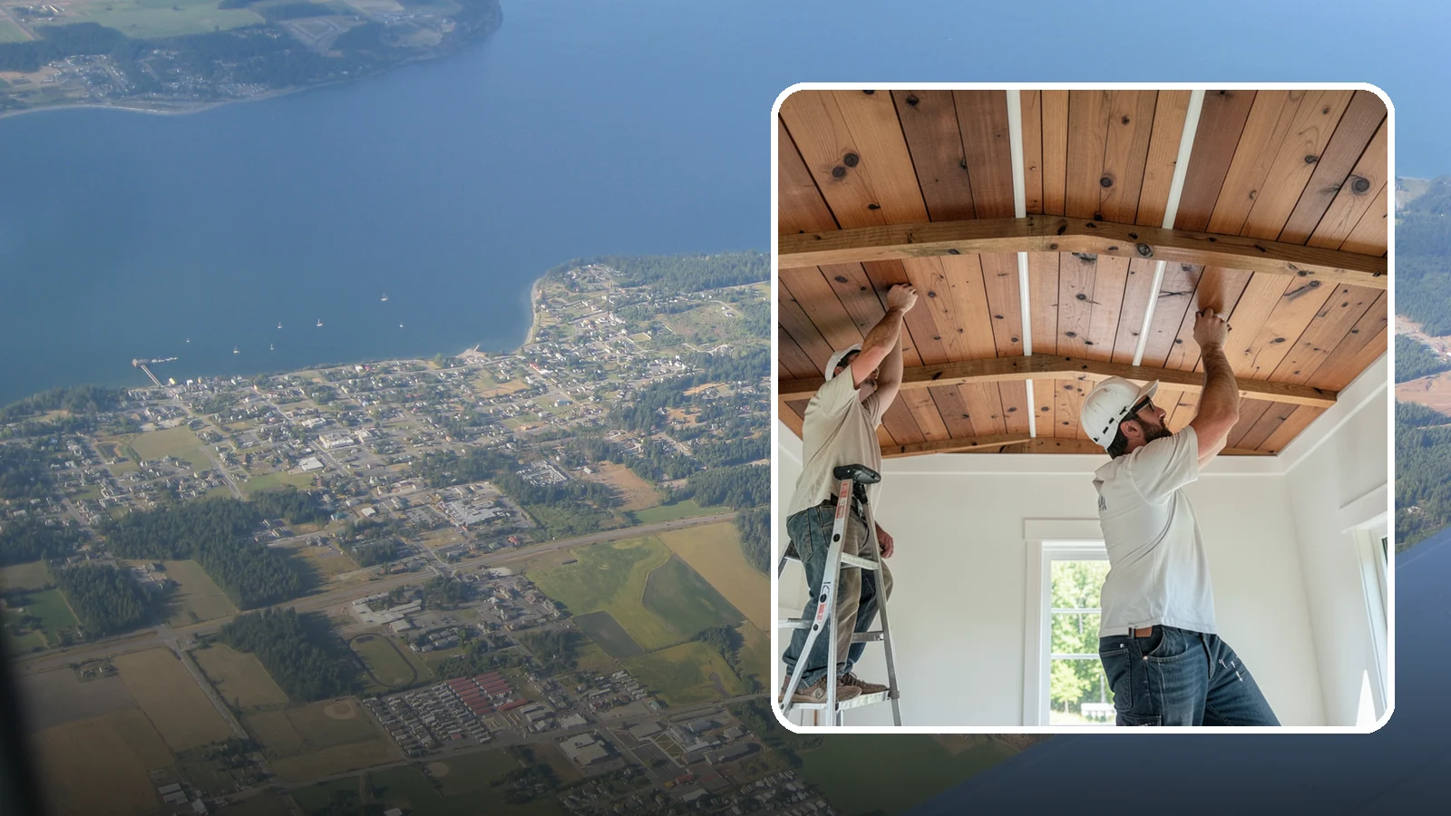Wood Plank Ceiling in Coupeville, Island County, WA - Custom wood plank ceiling installation that adds rustic or refined character overhead with durable, real-wood boards.