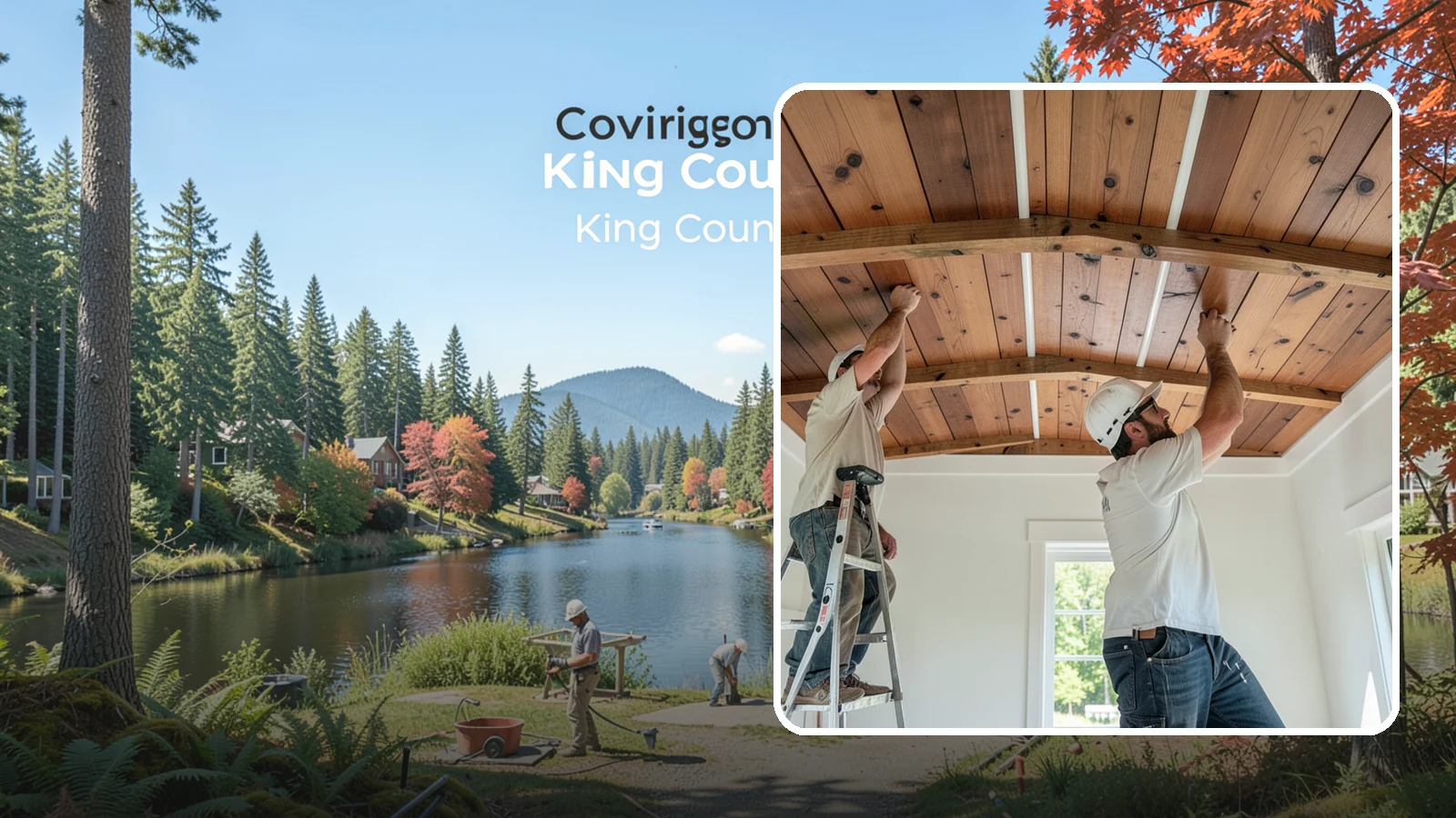 Wood Plank Ceiling in Covington, King County, WA - Custom wood plank ceiling installation that adds rustic or refined character overhead with durable, real-wood boards.