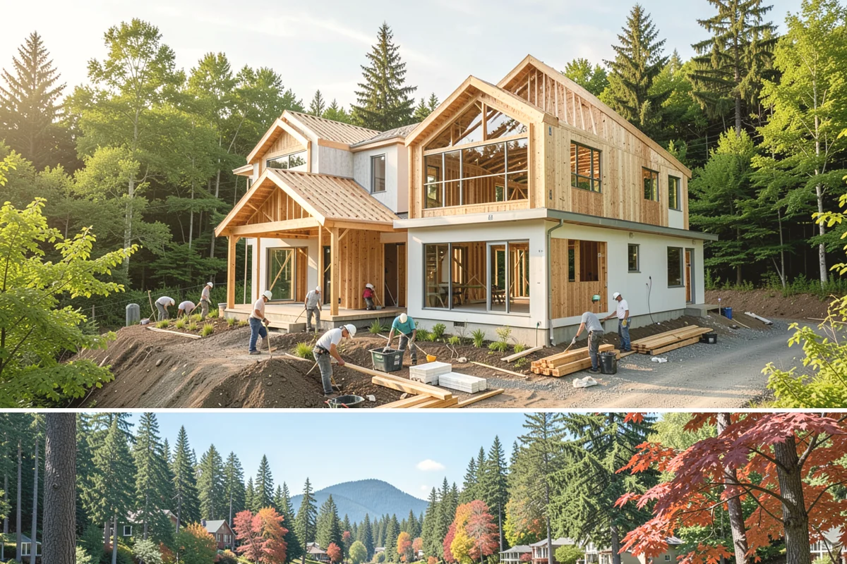 Wood Plank Ceiling in Covington, King County, WA - Wood plank ceilings install year-round indoors, a great way to add warmth during the gray Puget Sound winter.