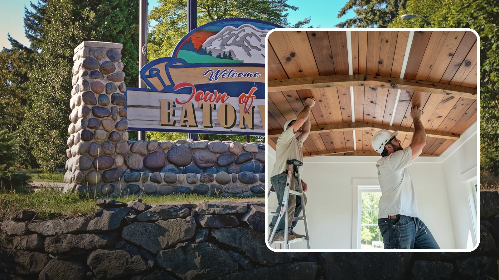 Wood Plank Ceiling in Eatonville, Pierce County, WA - Custom wood plank ceiling installation that adds rustic or refined character overhead with durable, real-wood boards.