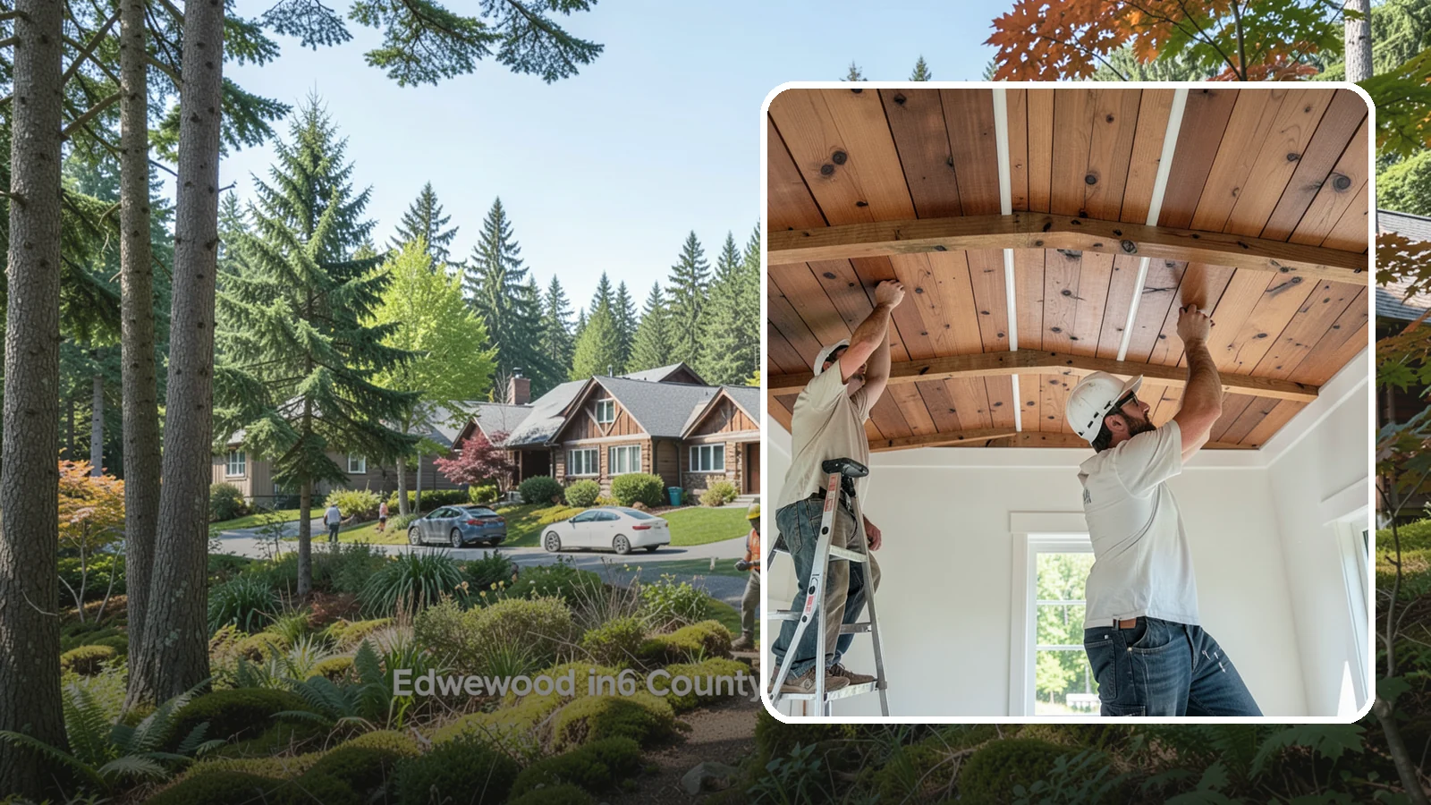Wood Plank Ceiling in Edgewood, Pierce County, WA - Custom wood plank ceiling installation that adds rustic or refined character overhead with durable, real-wood boards.
