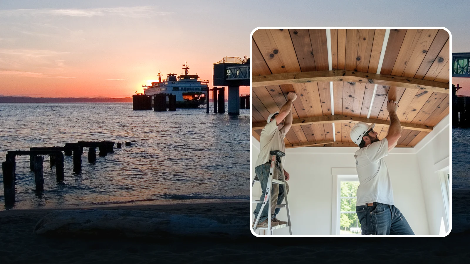 Wood Plank Ceiling in Edmonds, Snohomish County, WA - Custom wood plank ceiling installation that adds rustic or refined character overhead with durable, real-wood boards.