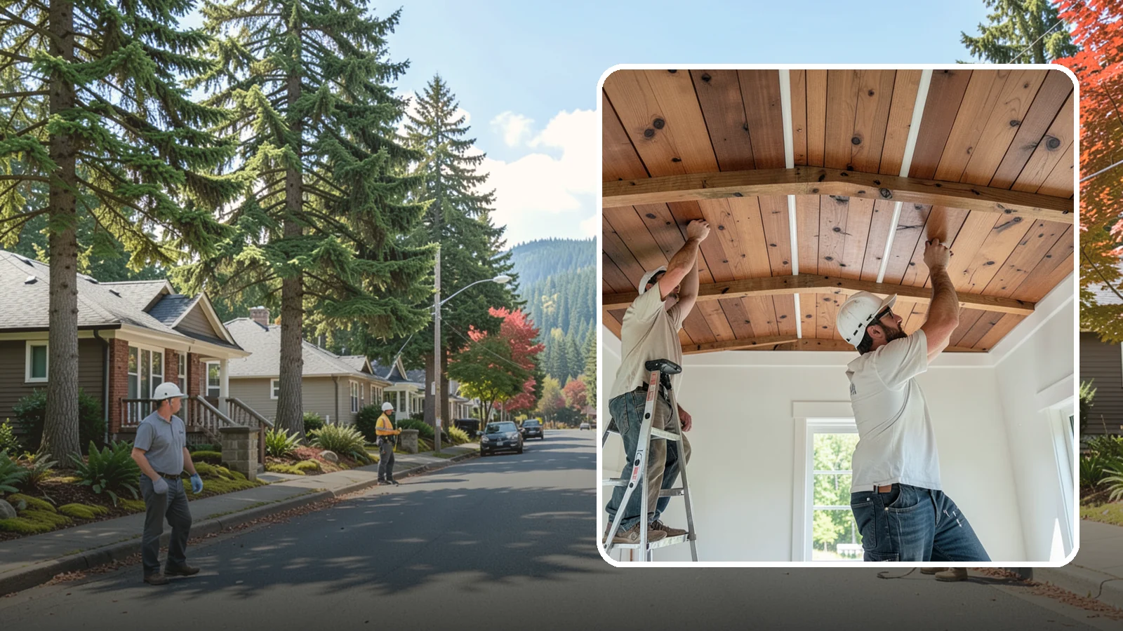 Wood Plank Ceiling in Hunts Point, King County, WA - Custom wood plank ceiling installation that adds rustic or refined character overhead with durable, real-wood boards.
